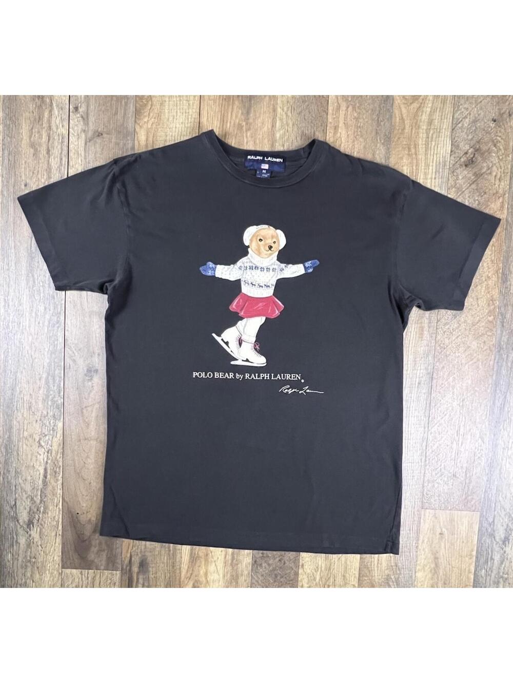Vintage 1990s Polo Bear Ice Skating Ralph Lauren Sport Women’s Medium USA Made